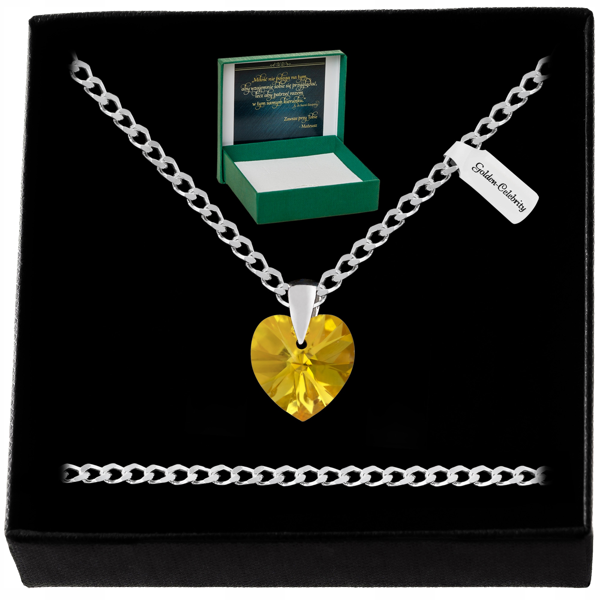 Stříbrný Řetízek Srdíčko Swarovski 925 Náhrdelník Přívěsek Pro Ženu