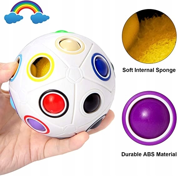 Rainbow Puzzle Ball KULA Logiczna PIŁKA Kostka Rodzaj Fidget Spinner