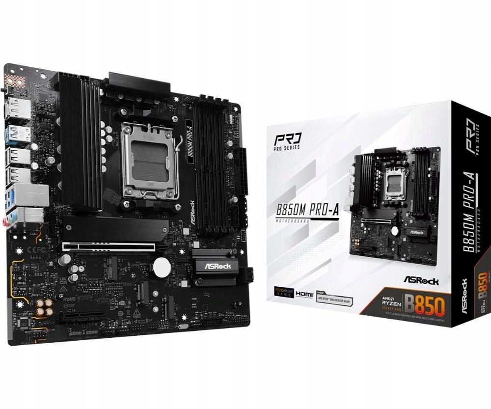 ASRock Mb Sc AM5 B850M Pro-a, Amd B850, 4xDDR5, 1xDP, 1xHDMI, mATX…