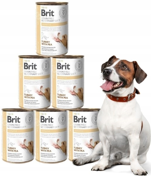 Brit Veterinary Diet Pies Hepatic Mokra Karma z indykiem 6x400g Pakiet