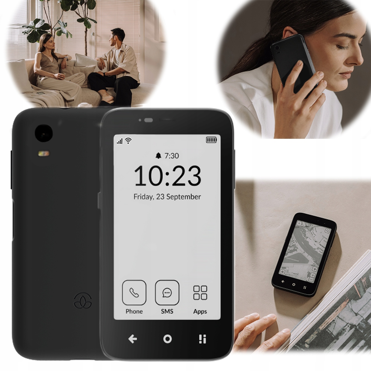 Mudita Kompakt Czytnik Telefon Czarny E Ink DualSIM Długi Czas Pracy Prosty