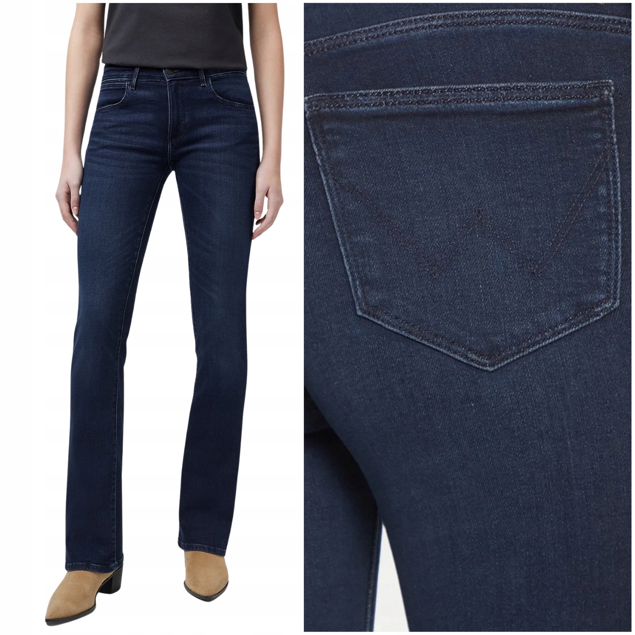 Wrangler Bootcut Nightshade rozšiřitelné dámské džínové kalhoty W31 L32