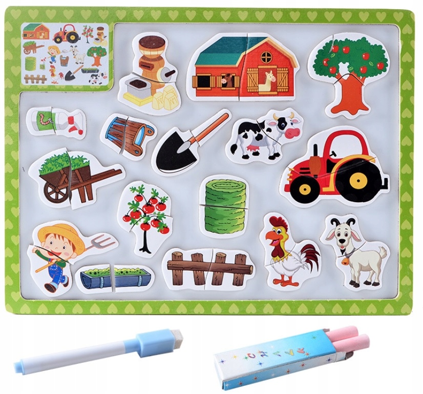 

Edukacyjna Tablica Magnetyczna dla Dzieci 3w1