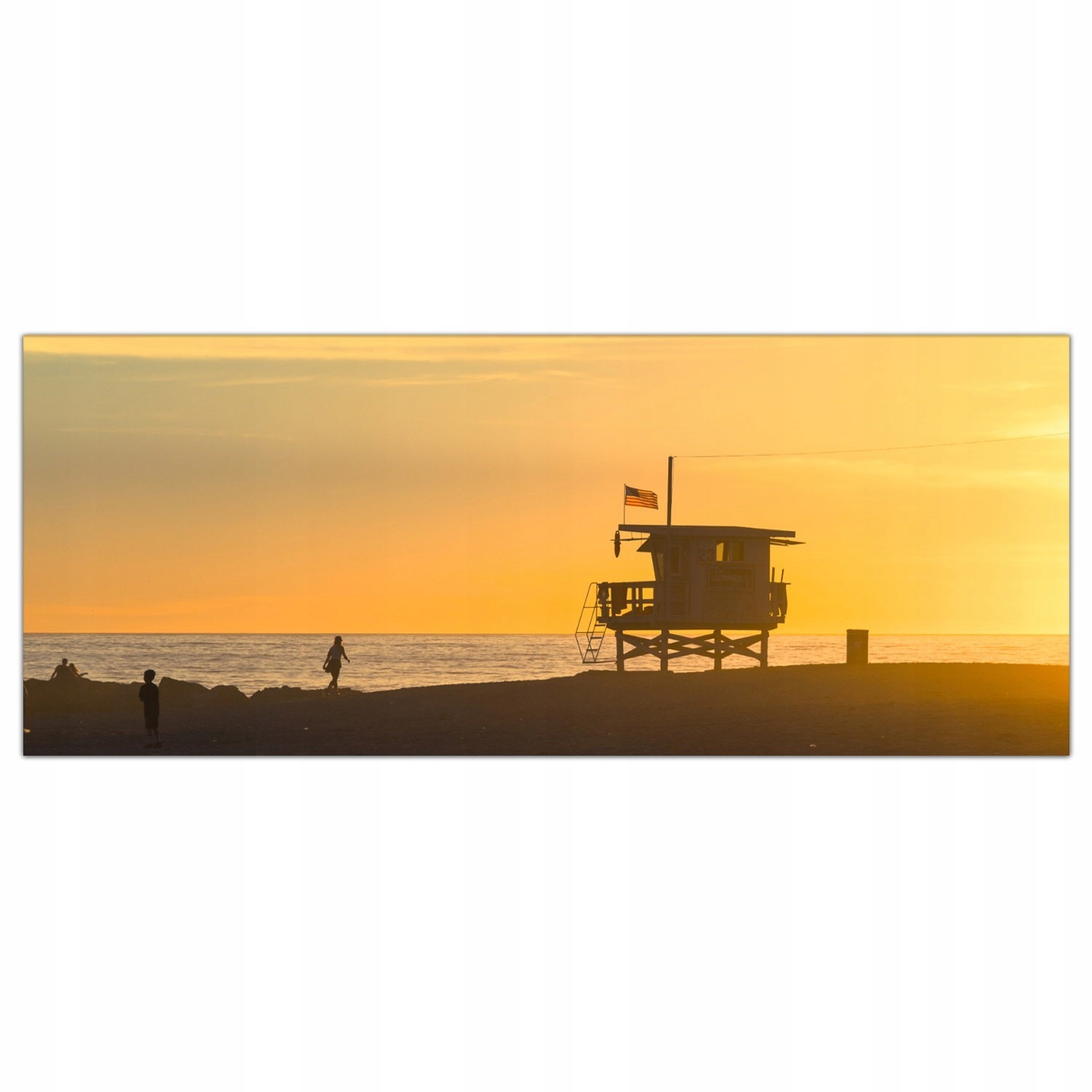 Pláž Los Angeles 125x50 Sklo lacobel do kuchyně
