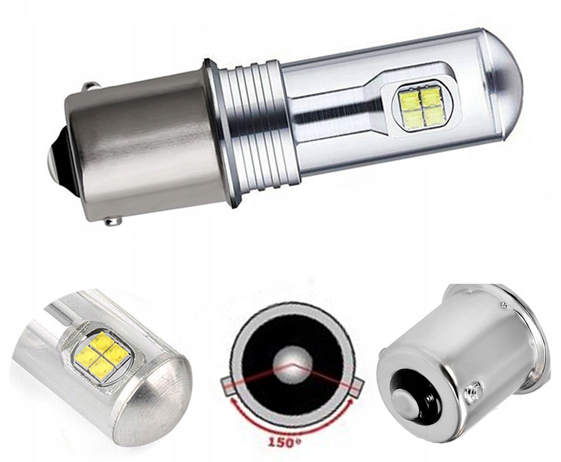 

Ledowa Żarówka PY21W BAU15S 80W 12V Led Xenon Cree