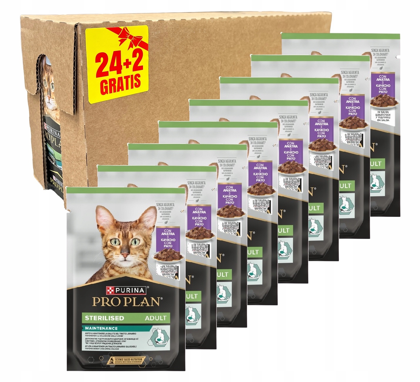 Purina Pro Plan Sterilised z Kaczką saszetki mokra karma dla kota sos 24+2