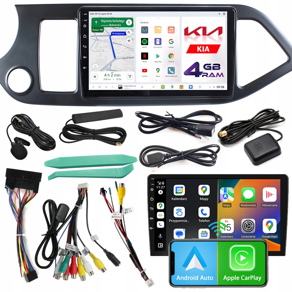 Autorádio Ncs D9 Kia Picanto 2011-2017 Android Navigace 4GB Lte