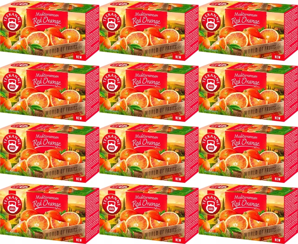 Owocowa herbata Teekanne o smaku Czerwonej Pomarańczy 20 torebek x12