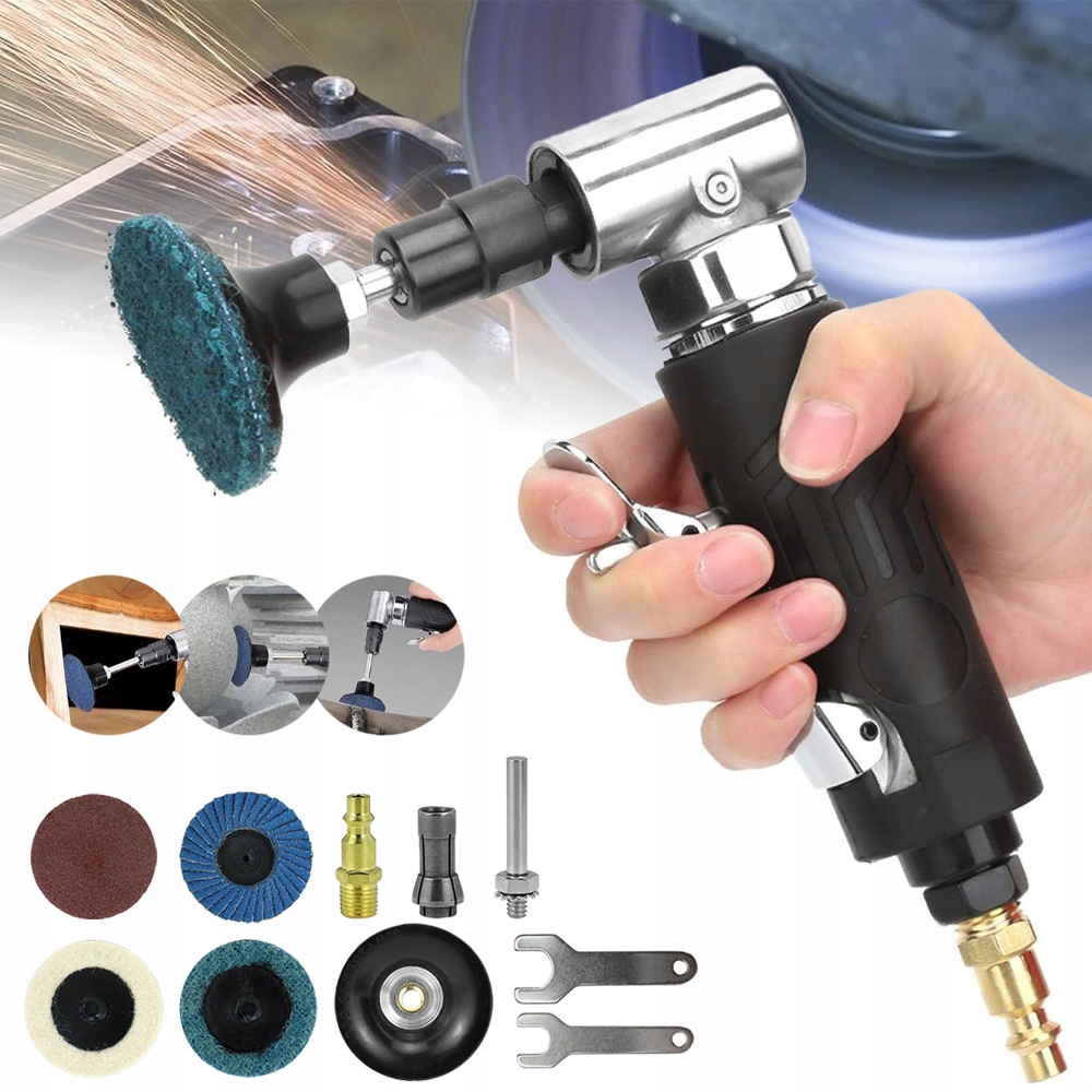 Szlifierka Pneumatyczna 1/4'' Kątowa Trzpieniowa 50mm Polerowania Precyzyjn