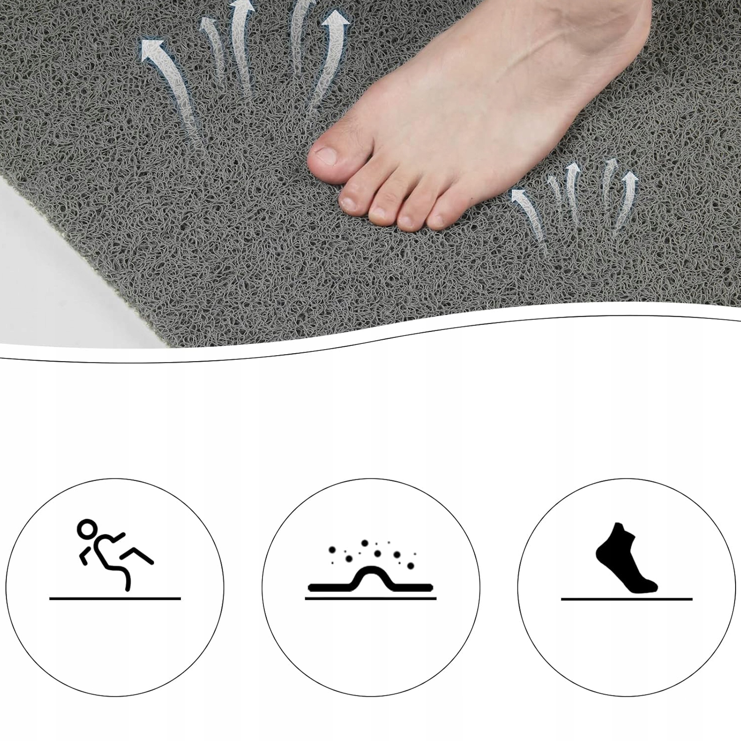 ANTYPOŚLIZGOWA MATA POD PRYSZNIC BRODZIK 50x80cm Grubość 10 mm