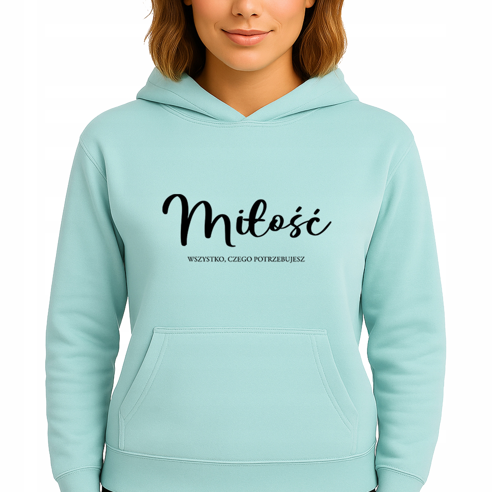 Mikina Mátová Hoodie S Kapucí Bavlněná Módní Láska Velikost M