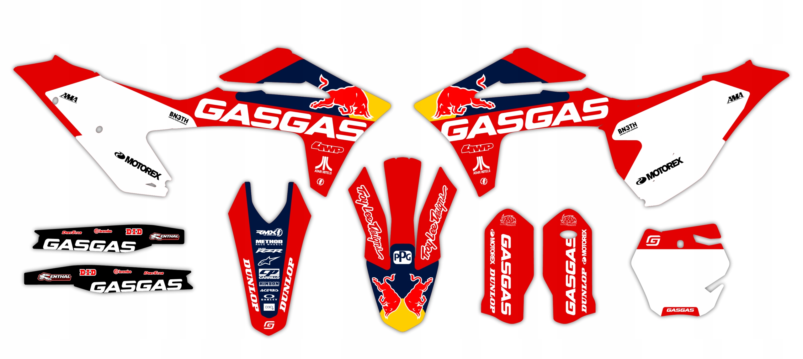 Dýha Samolepky na motor Gas Gas MC Mc-f 2021 2022 2023