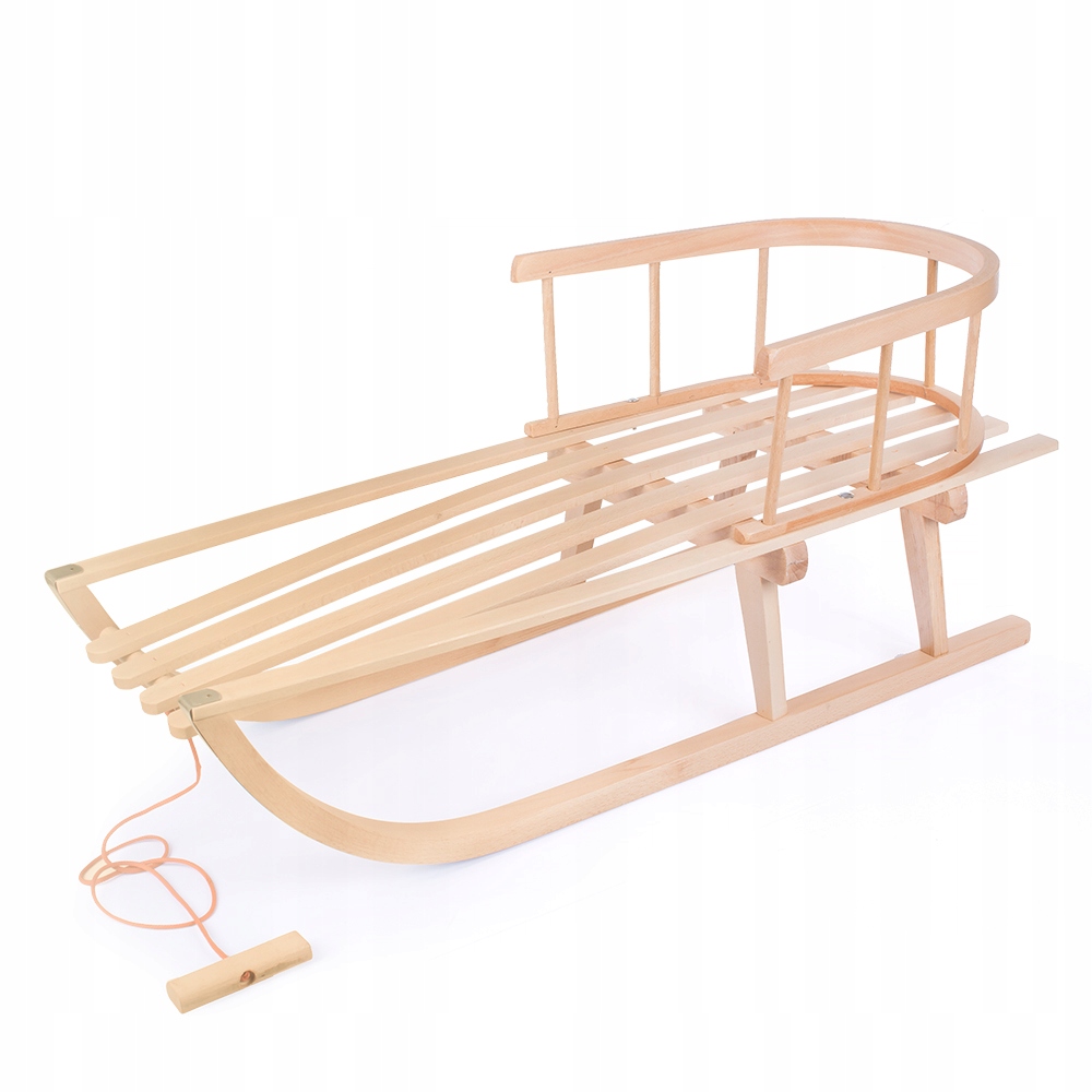 SANKI DREWNIANE Z OPARCIEM + ŚPIWOREK POLAR SANKA, MATERAC, SZNUREK SOLIDNA Wyposażenie Materacyk Oparcie Śpiworek