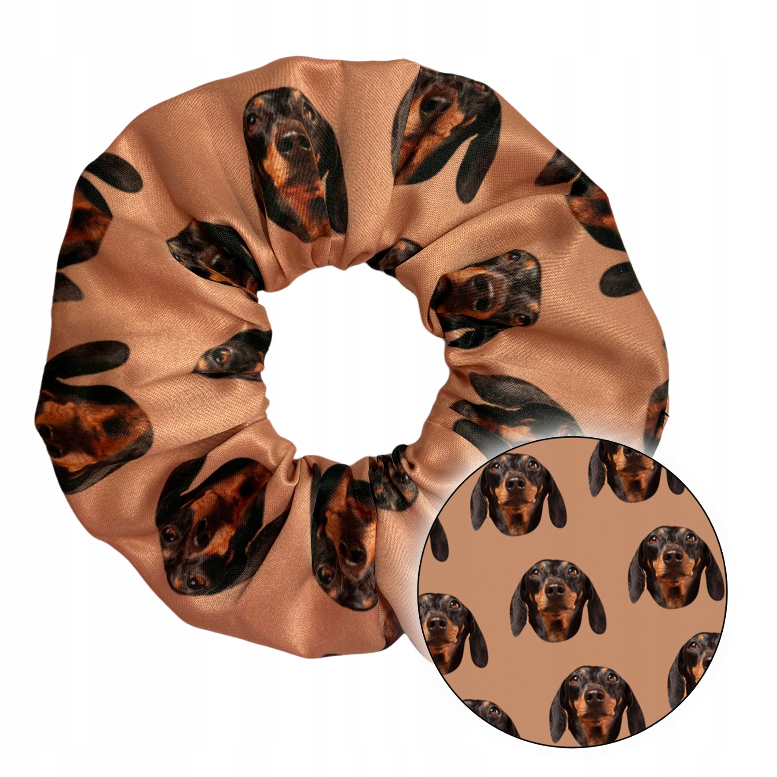 

Scrunchie z psem Jamnikiem gumka do włosów