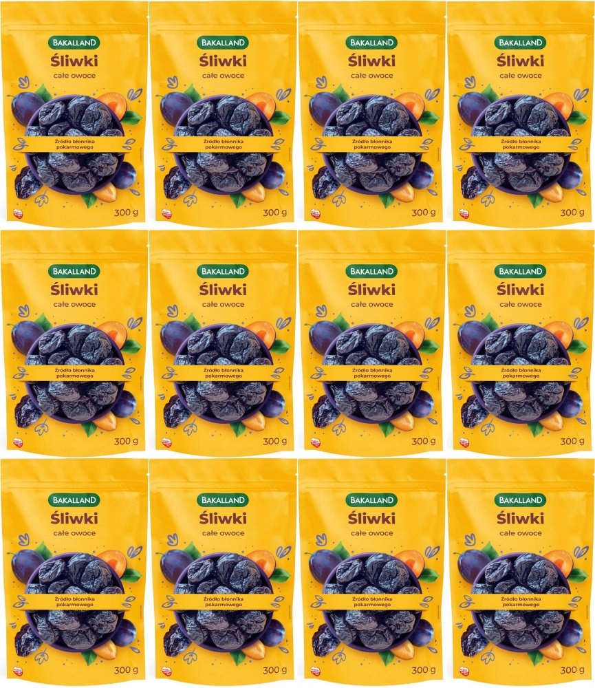 Bakalland Śliwki Suszone Całe 300G x12