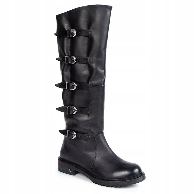 Carinii B9856 Kozačky Kozačky Kůže Lico Černé 37