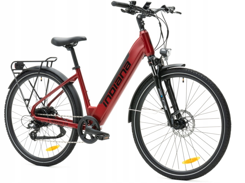 Rower elektryczny Indiana E-Trekking 3.0 U18 28 cali Bordowo-czarny