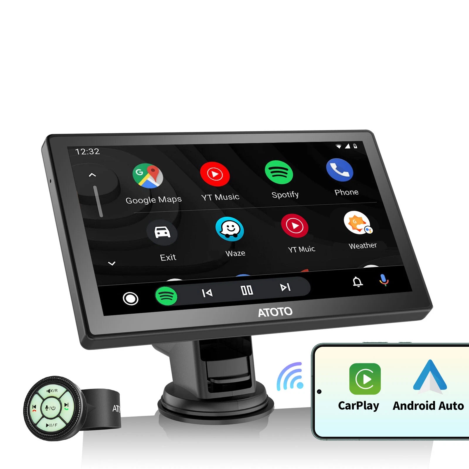 Atoto P8 przenośne radio samochodowe 7", bezprzewodowy Carplay i Android