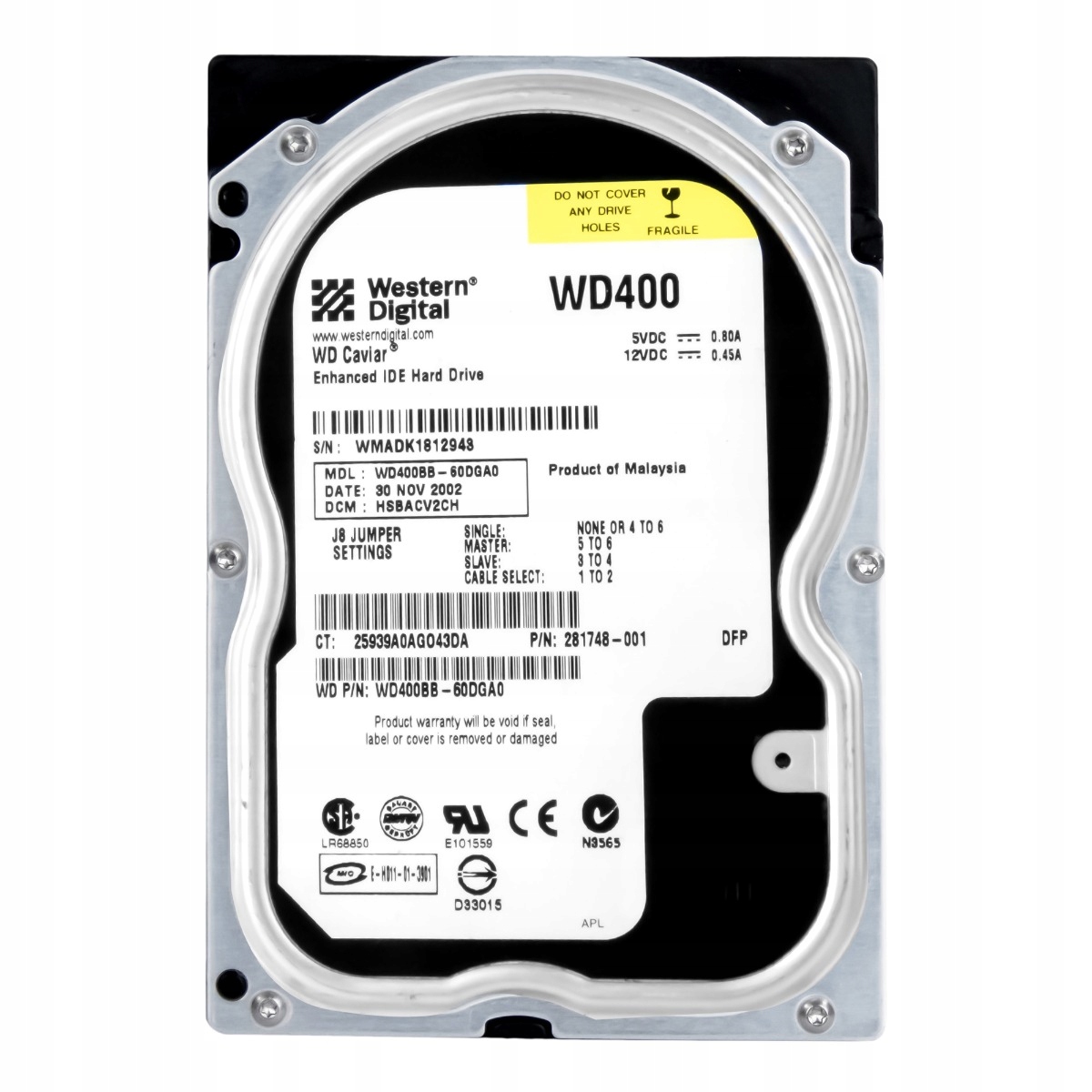 Wd Caviar 40GB Ata 7.2K 2MB 3.5'' WD400BB