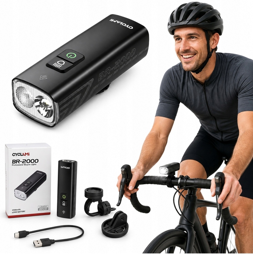 Světlo na kolo Přední světlo Cyclami BR-2000 2000 lm 4500 mAh IPX6