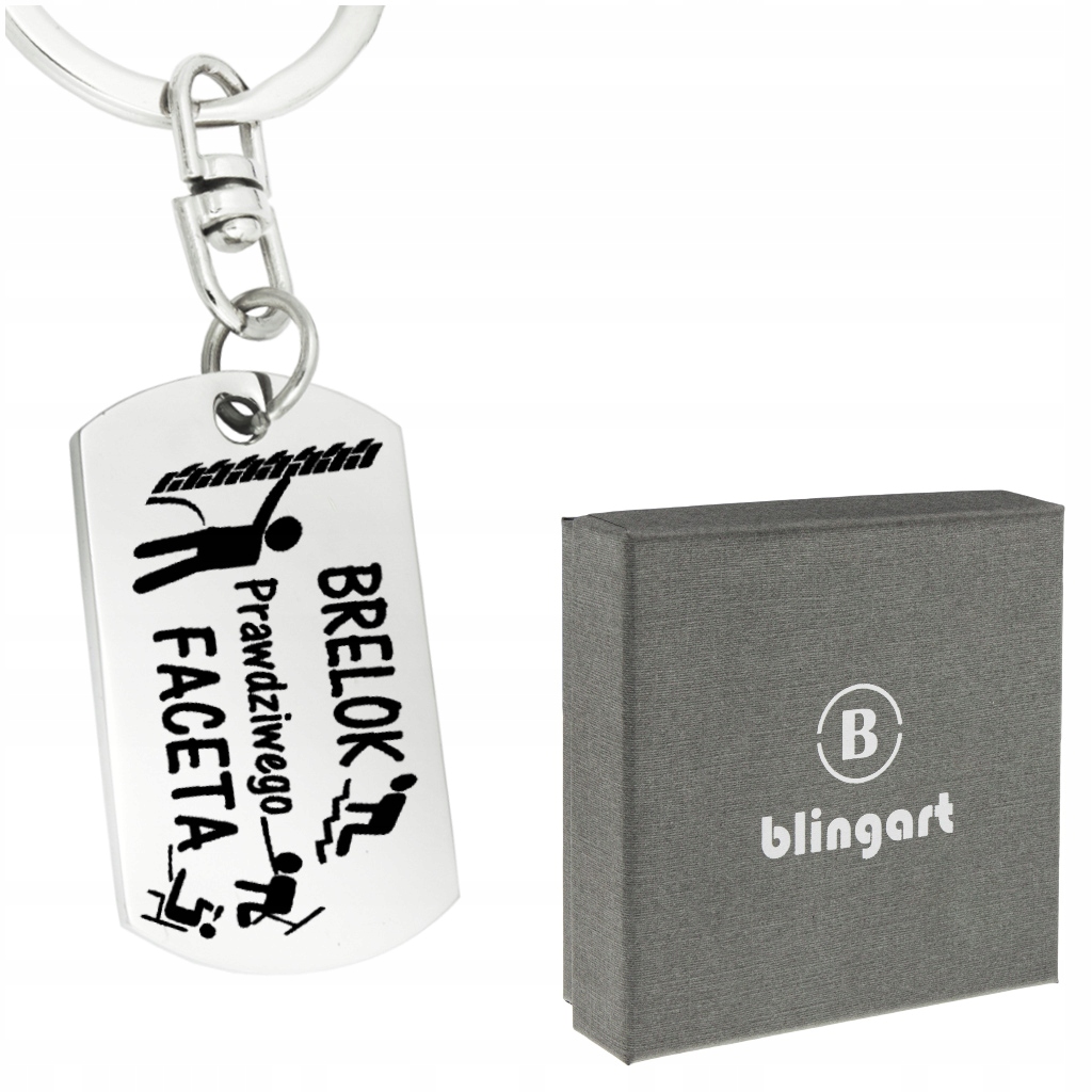 

Brelok do kluczy z Grawerem Dzień Mężczyzny stal