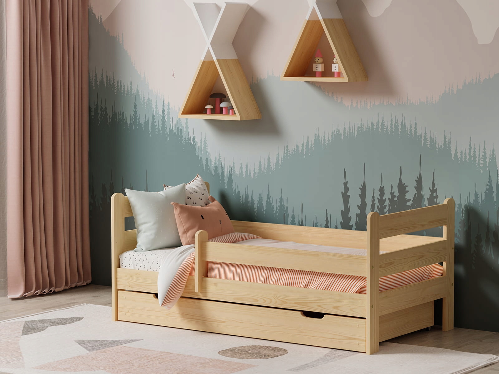 

Łóżko Dziecięce Drewniane Kacper 160X80 Sosna