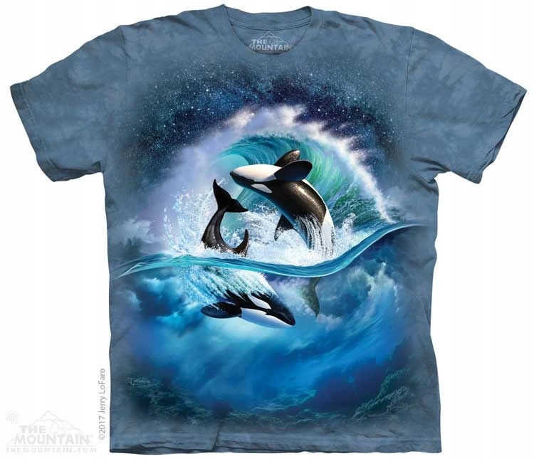 Pánské batikované triko The Mountain Orca Wave modré S