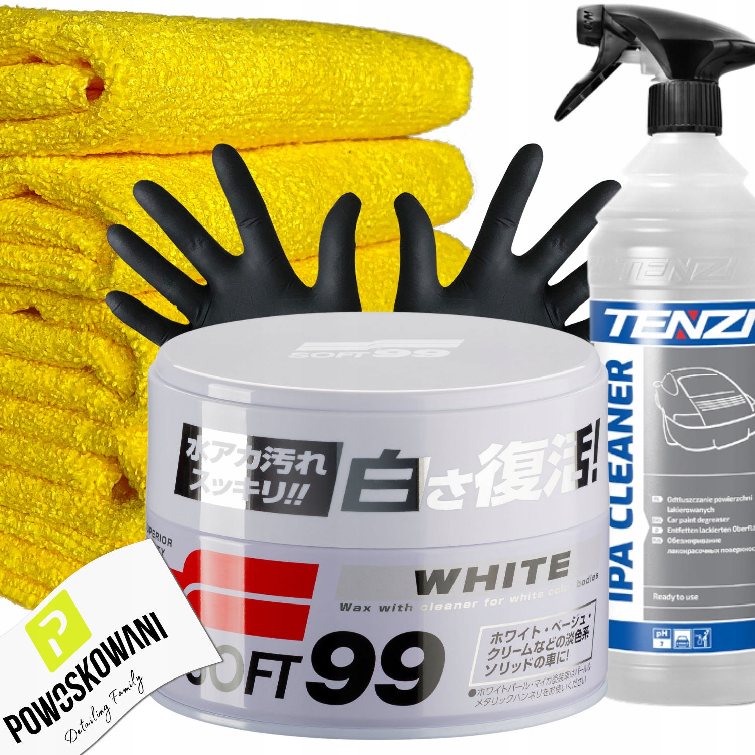 Soft99 White Soft Wax Wosk samochodowy do auta jasny lakier Duży Zestaw