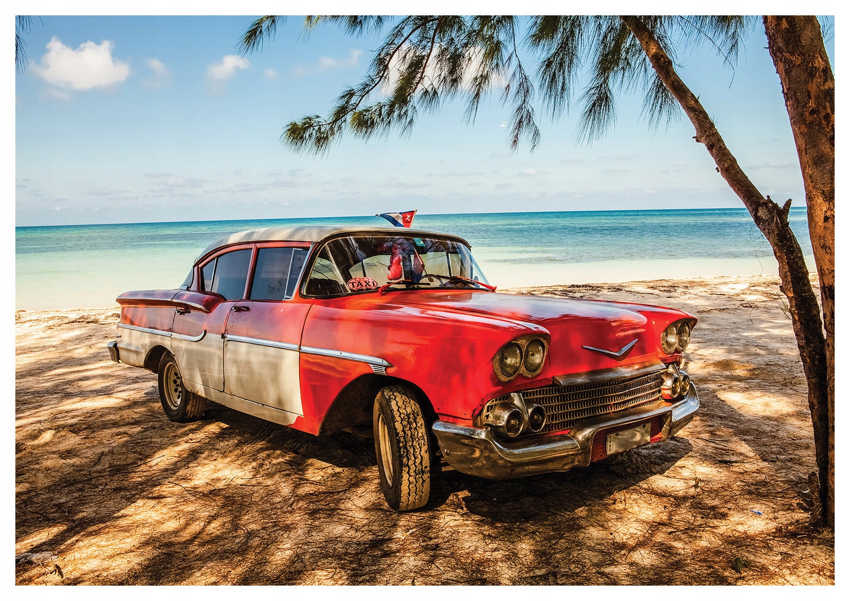 Fototapeta Kuba retro auto pláž dovolená léto moře slunce 250x175 lepidlo
