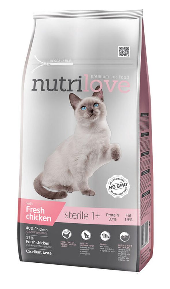 Levně Nutrilove Cat 7kg Sterile kuřecí