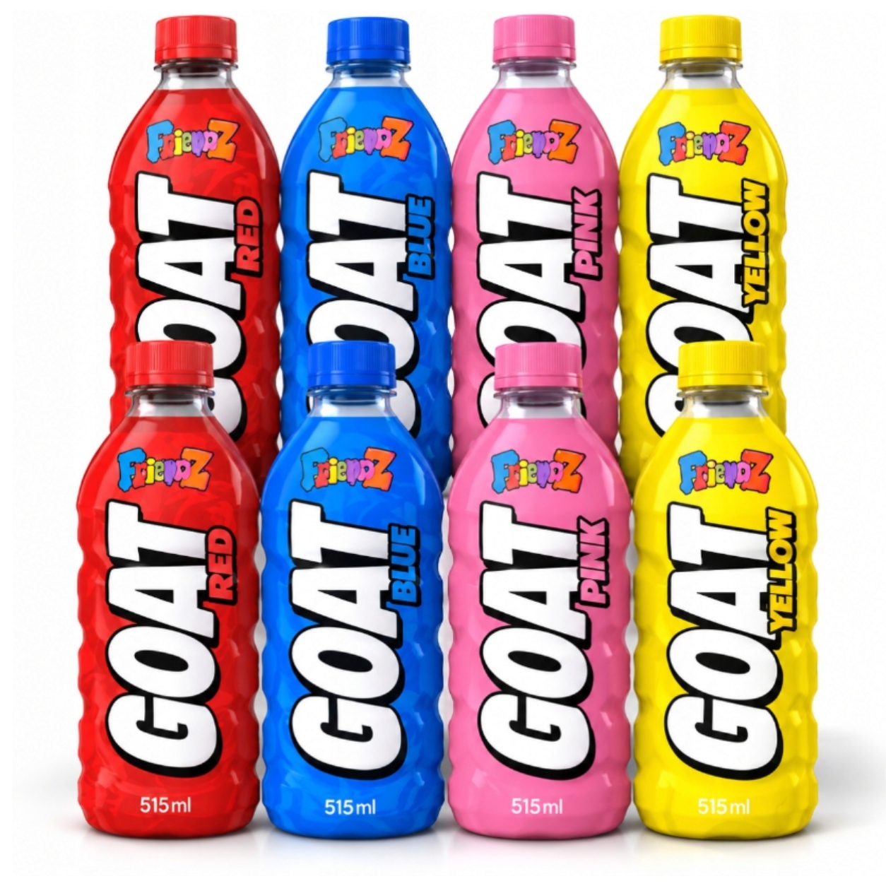 8x Goat Friendz napój 515 ml MIX 4 smaki Red Blue Yellow Pink