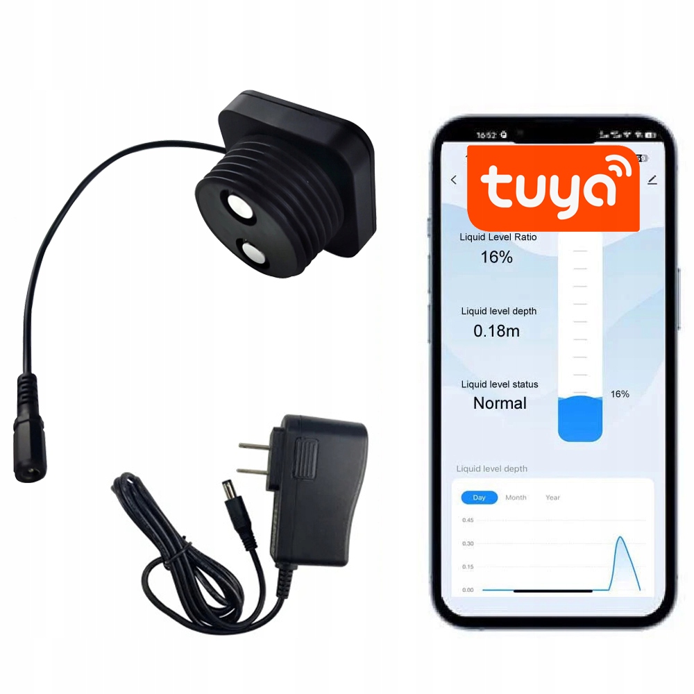 Snímač hladiny vody a naplnění nádrže WiFi Tuya Smart Life Slim