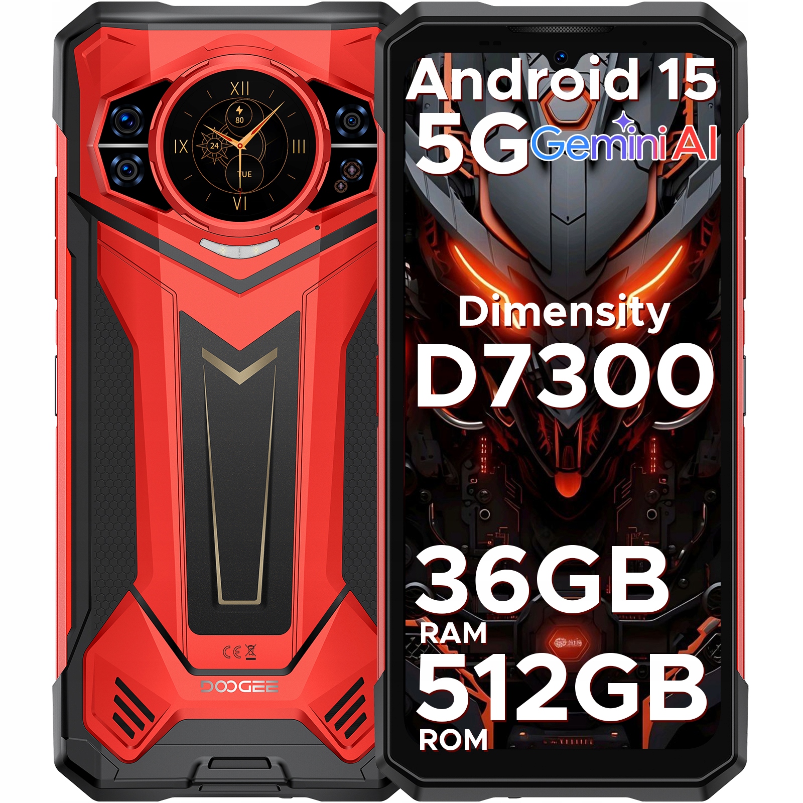 Doogee S200 Plus 5G 16/512GB 6.72“ 120Hz Volcanic Red