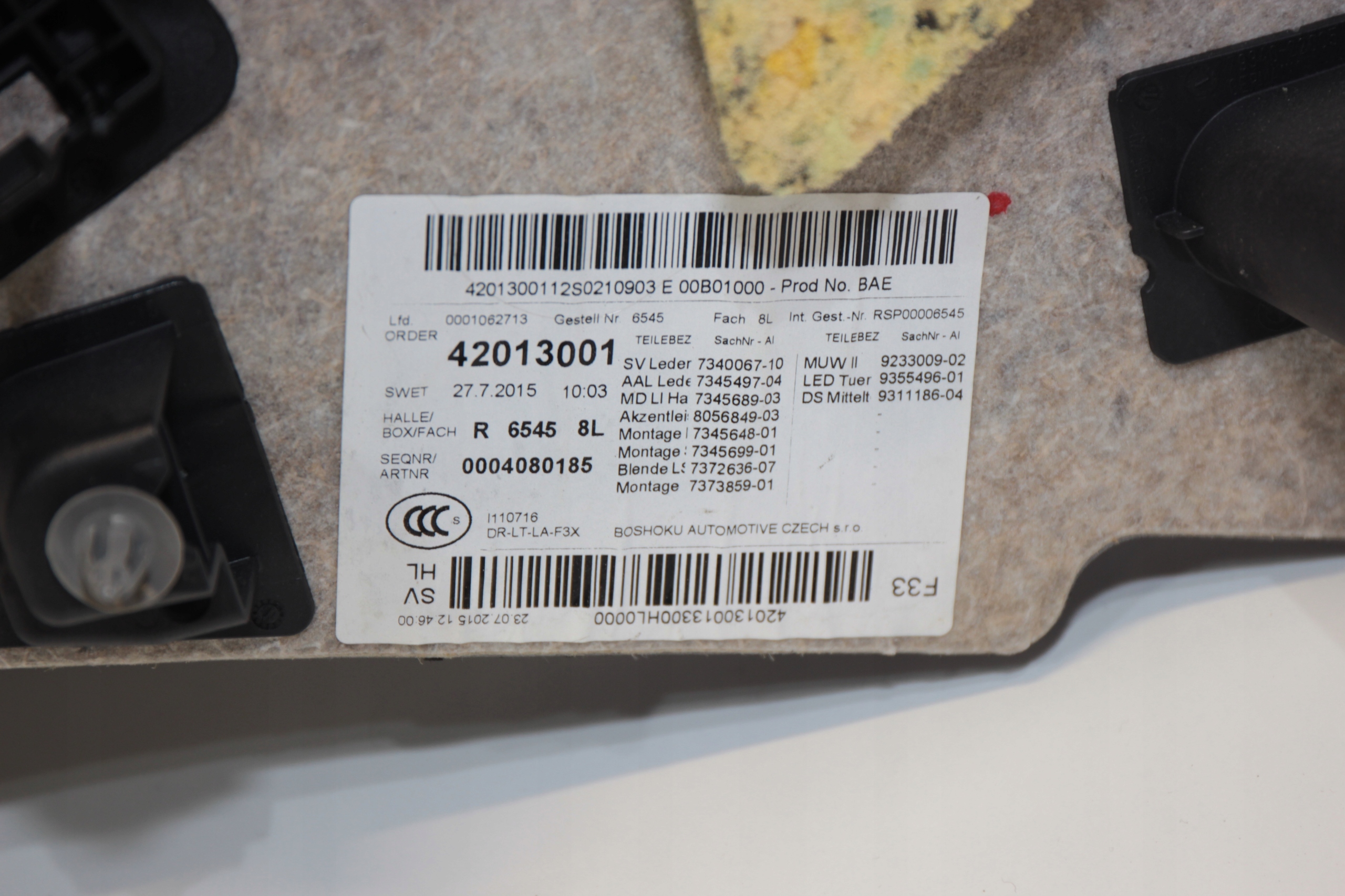 BMW F33 side left rear part rear CABRIO KABRIO