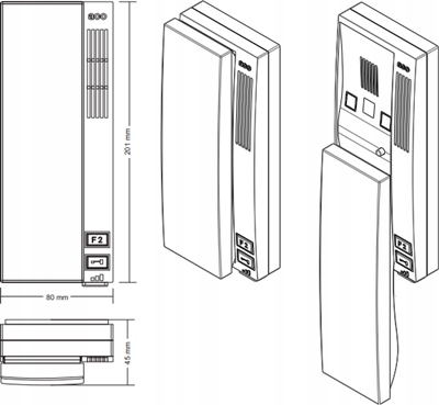 UNIFON CYFROWY ACO INS-UP720M 2 PRZYCISKI DOMOFON Kod producenta INS-UP720M