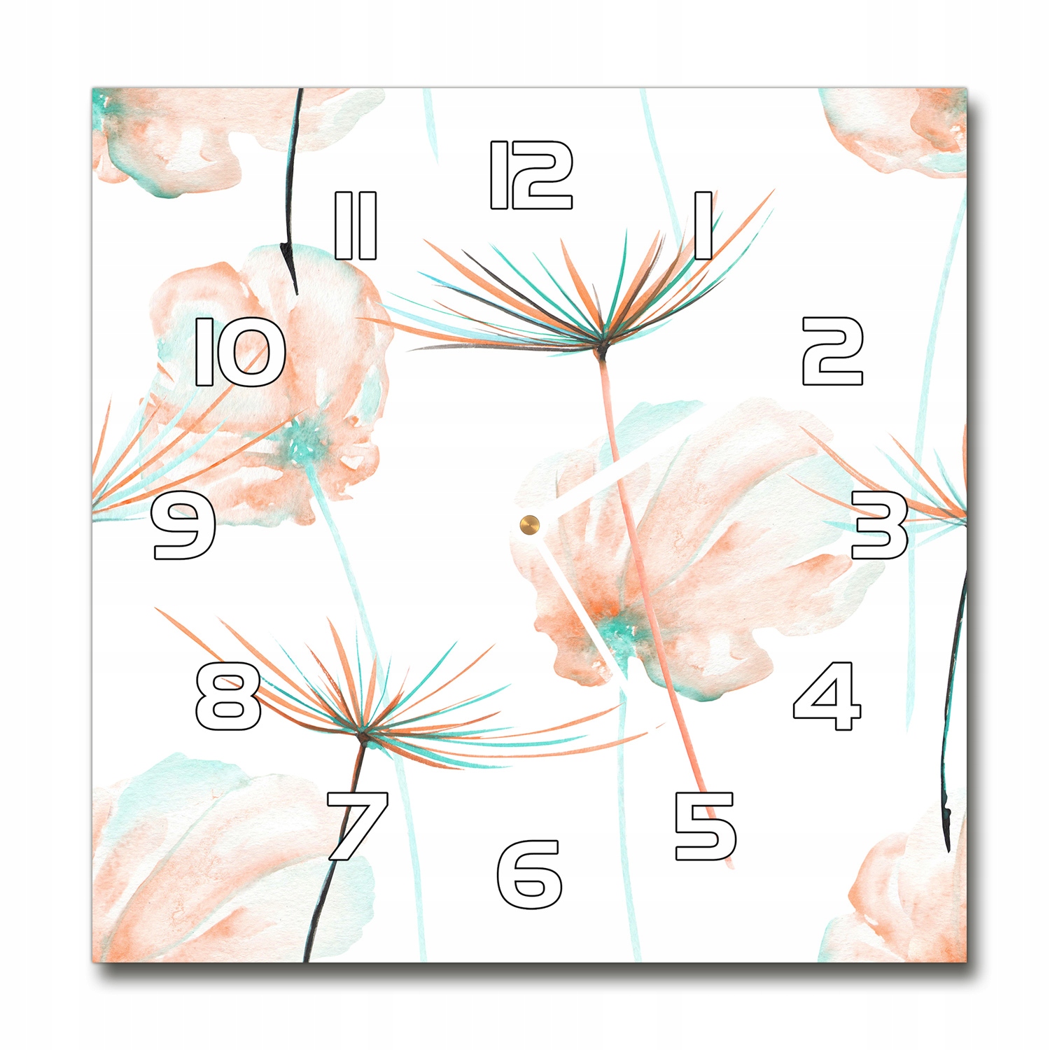 

Zegar szklany kwadratowy Mniszek lekarski 30x30 cm