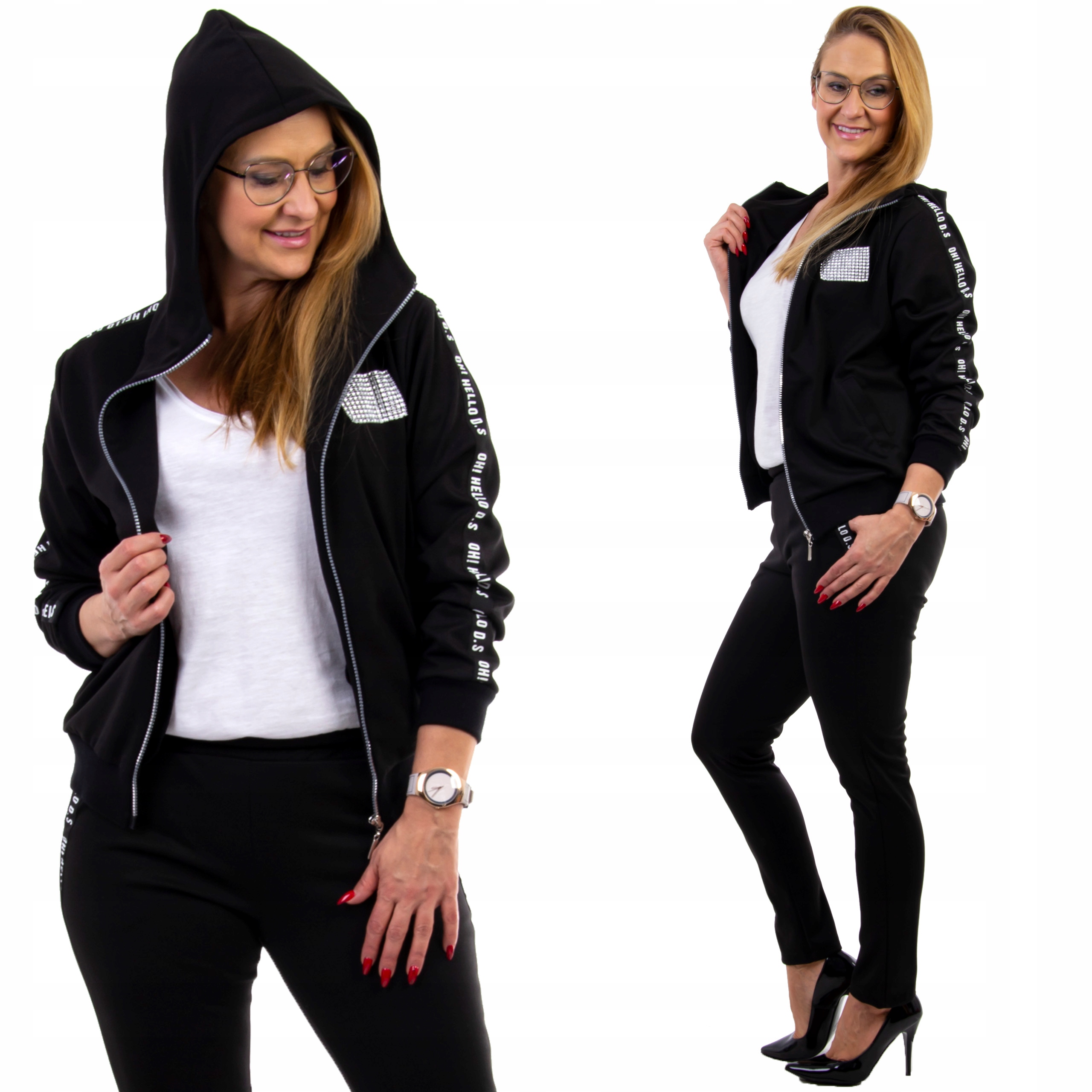 

Dres Z Kapturem I Lampasem Czarny r 40