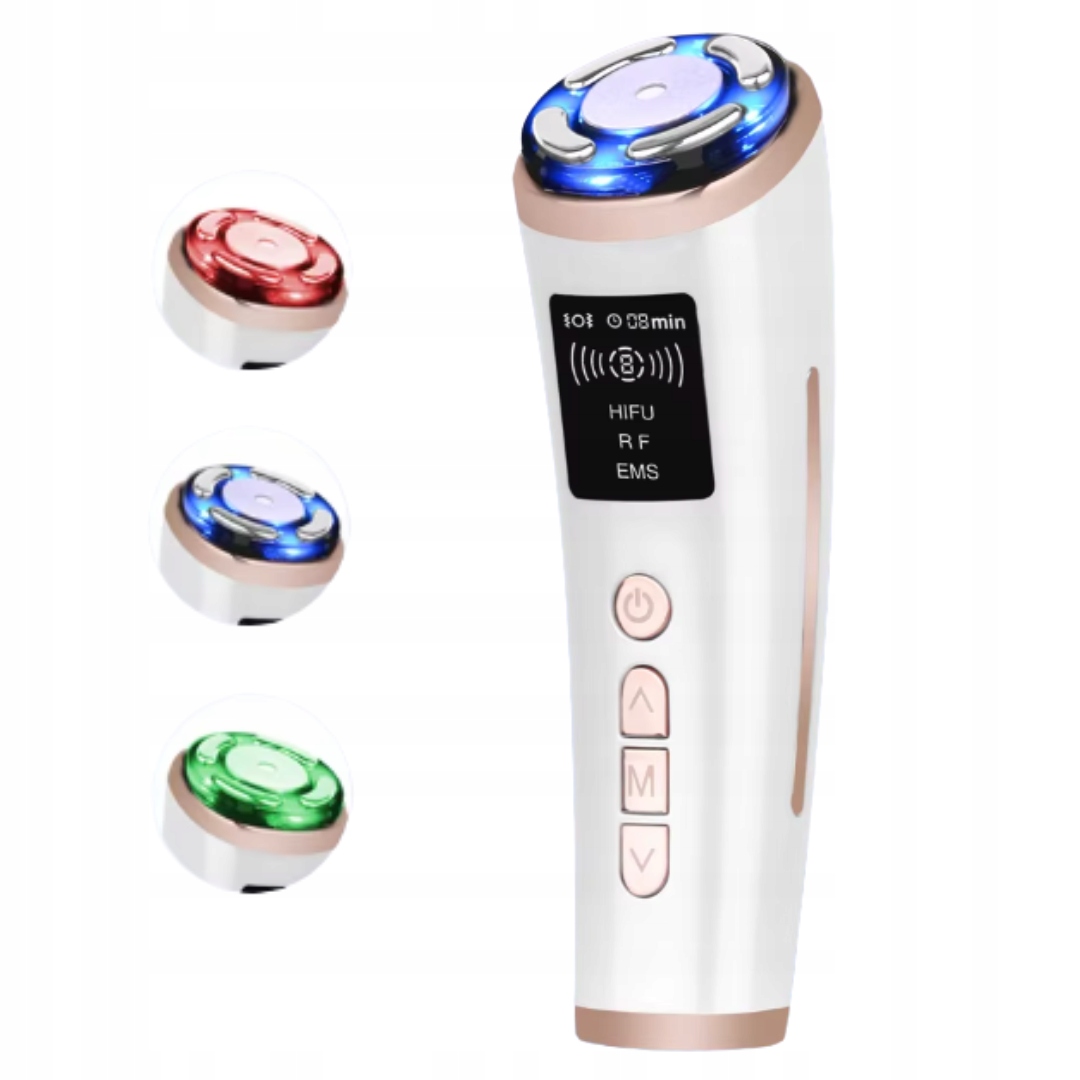 Multifunkční přístroj na obličej 7v1 Led Rf Ems masáž vibrace
