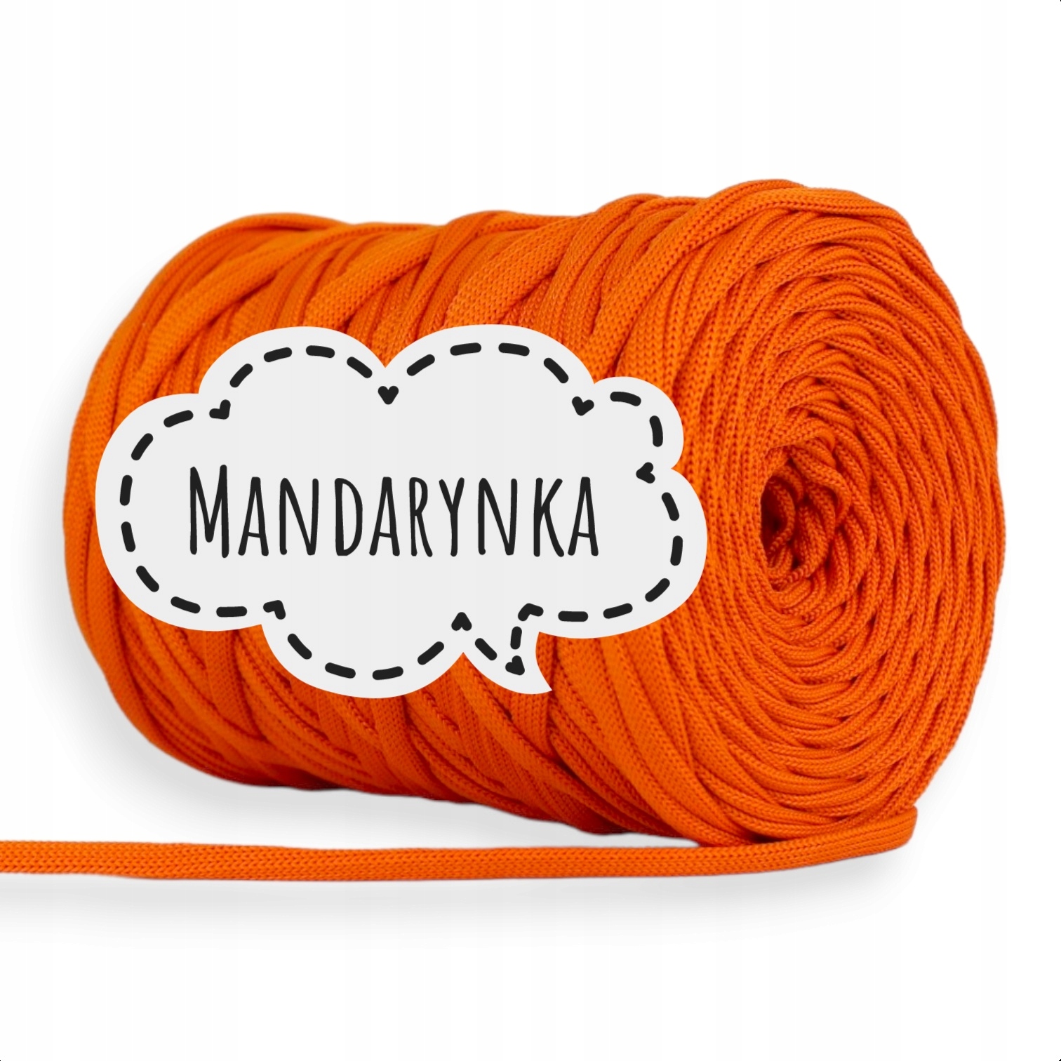 Sznurek Poliestrowy Płaski 8MM PIMOtki Mandarynka