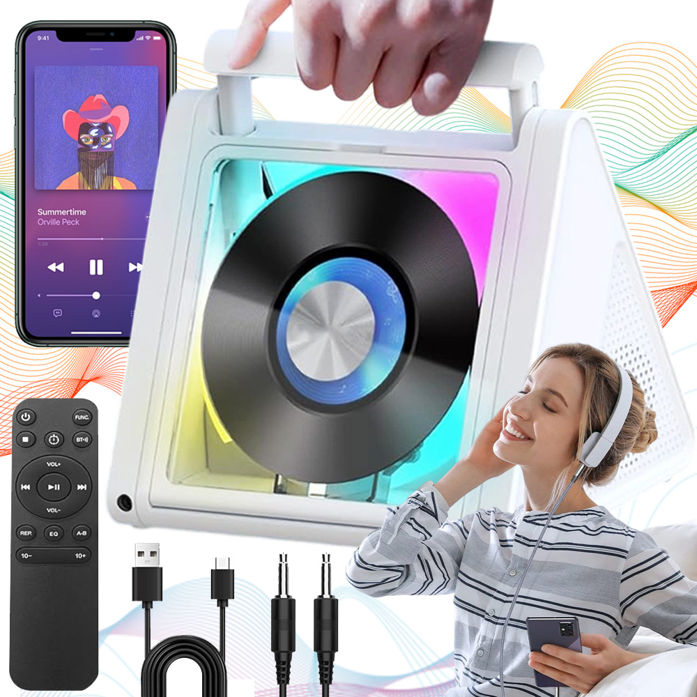 CD Přehrávač S Bluetooth 5.3 Reproduktory 2X10W Hifi Rádio Fm MP3 Usb Do Domácnosti