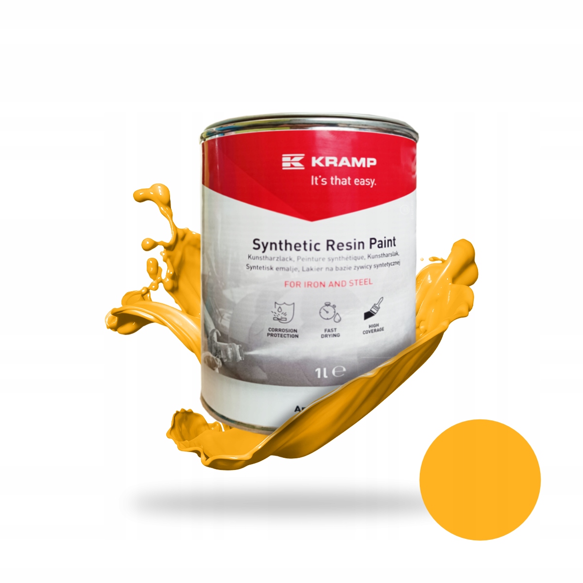 Farba lakier do metalu stali traktorów Ursus C-330 C-360 Żółty Sygnałowy 1L