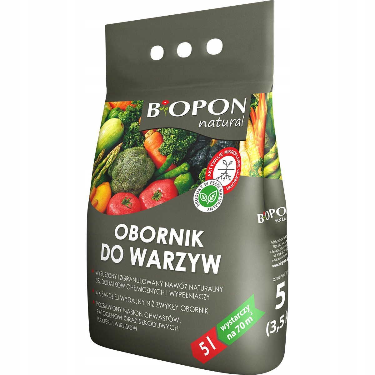

Biopon Natural Obornik Granulowany do Warzyw 5L