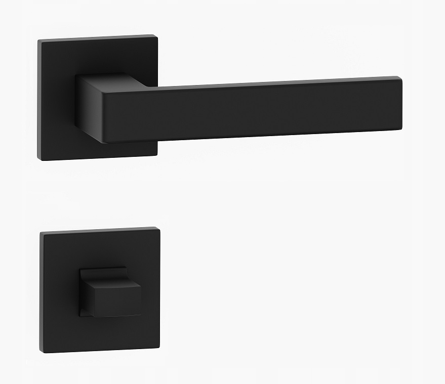 Kľučka Pina Slin čierna rozety WC/kúpeľňa