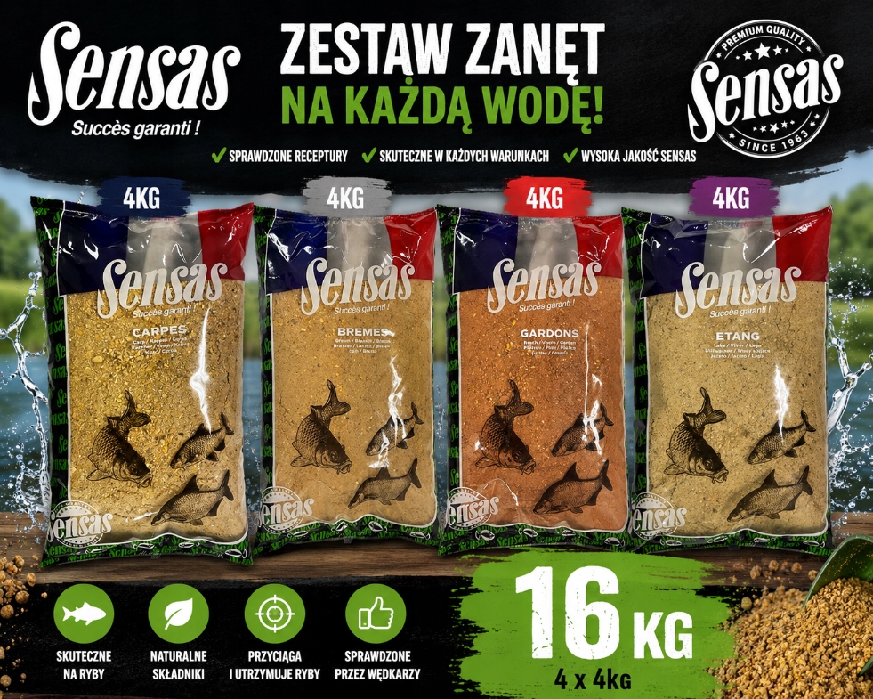 Zestaw Zanęt Sensas Uniwersalnych 16kg Długi Termin