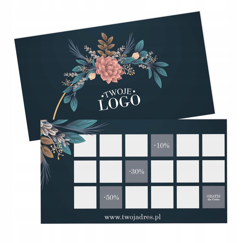 Karty klienta na stempelki pieczątki logo 500