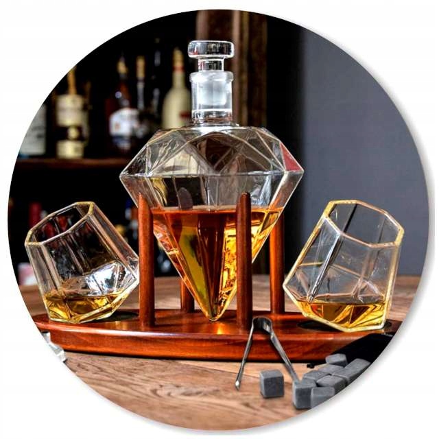 

Podkładki drewno Kubek karafka Whisky x6