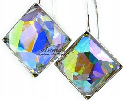 Krystaly Náušnice Certifikát Aurora Stříbro