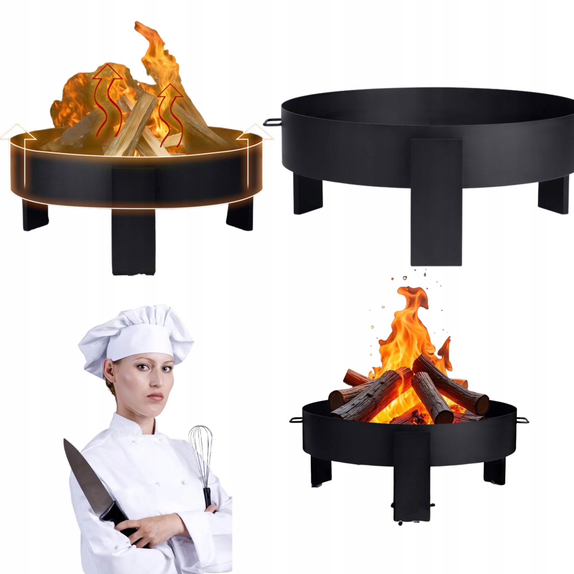 Palenisko Ogrodowe Z Rusztem Grill Trójnóg Duże Berdsen 80 CM