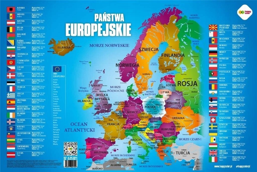 PLANSZA EDUKACYJNA MAPA EUROPY HAPPY COLOR, GDD