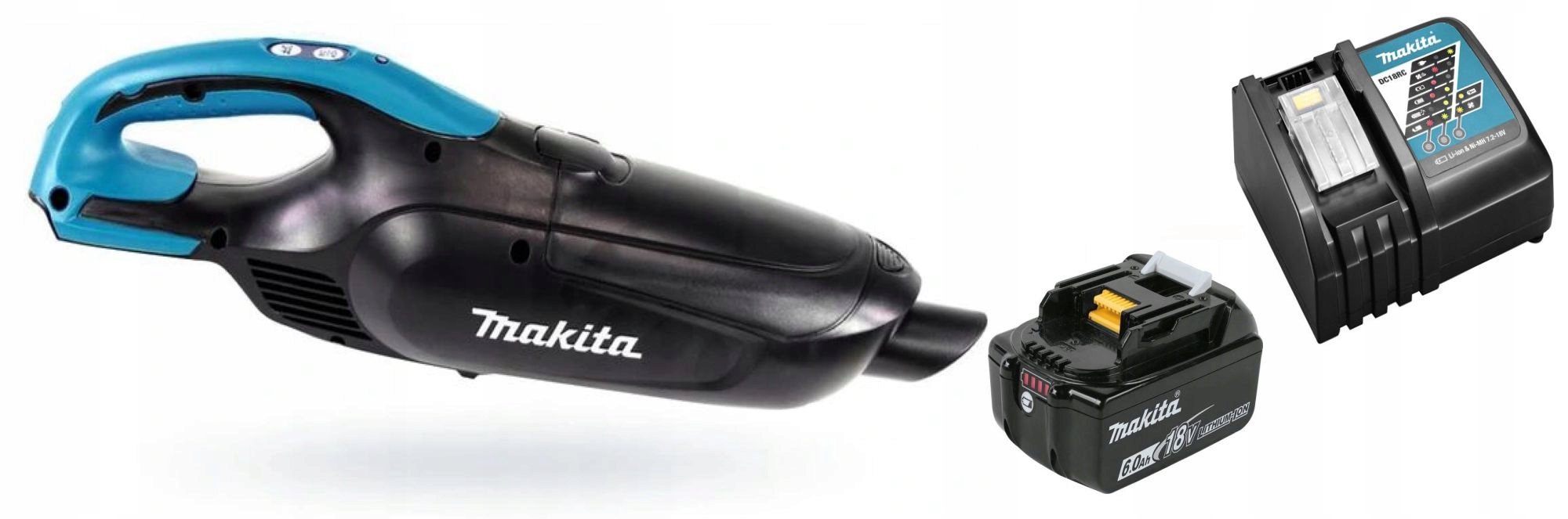 

Odkurzacz akum. Makita DCL182ZB + BL1860B + DC18RC